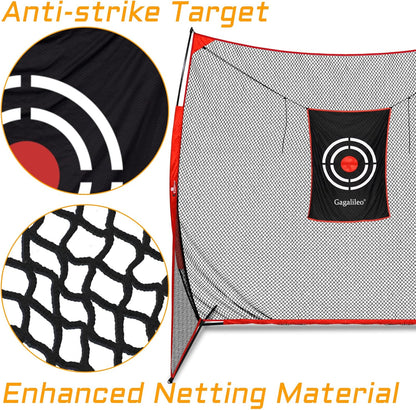 Golf Practice Net 9X9Feet Golf Hitting Nets Driving Range Indoor Outdoor Golf Training Aids with Target Carry Bag
